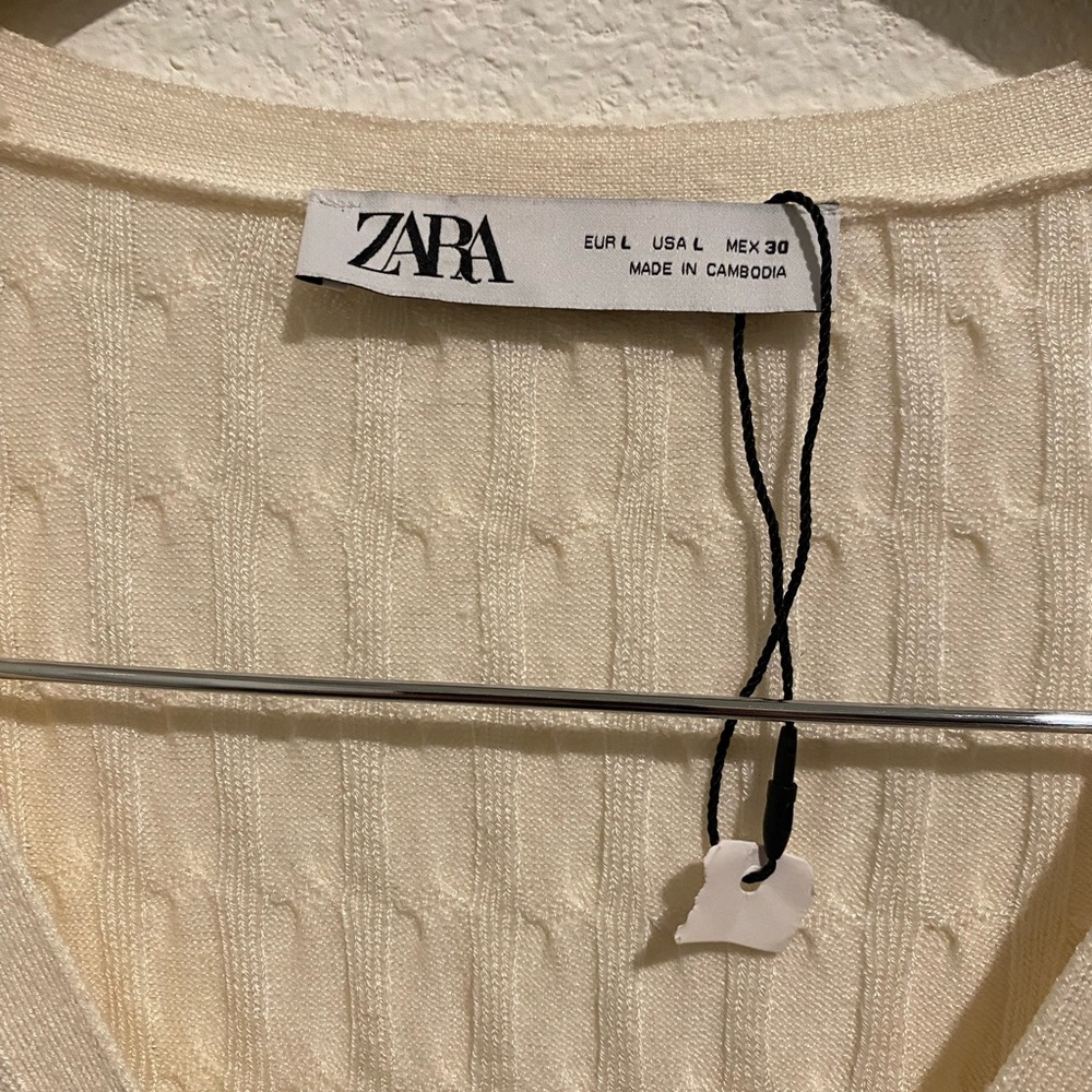 Zara Cream button down sweater. Light weight. Soft - Picture 3 of 4